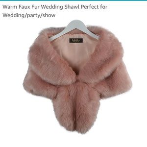 Brand New - Faux Fur Shawl in Blush Pink